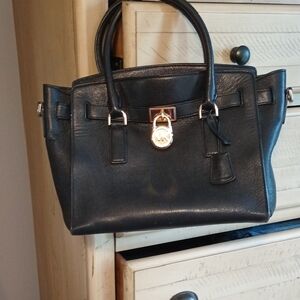 MICHAEL Michael Kors Blue and Gold Satchel